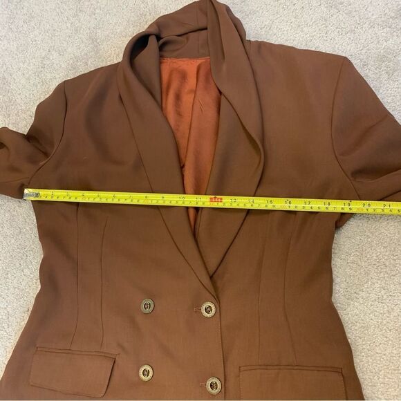 Vintage XXVI rust brown draped shawl collar blazer jacket - Picture 9 of 11